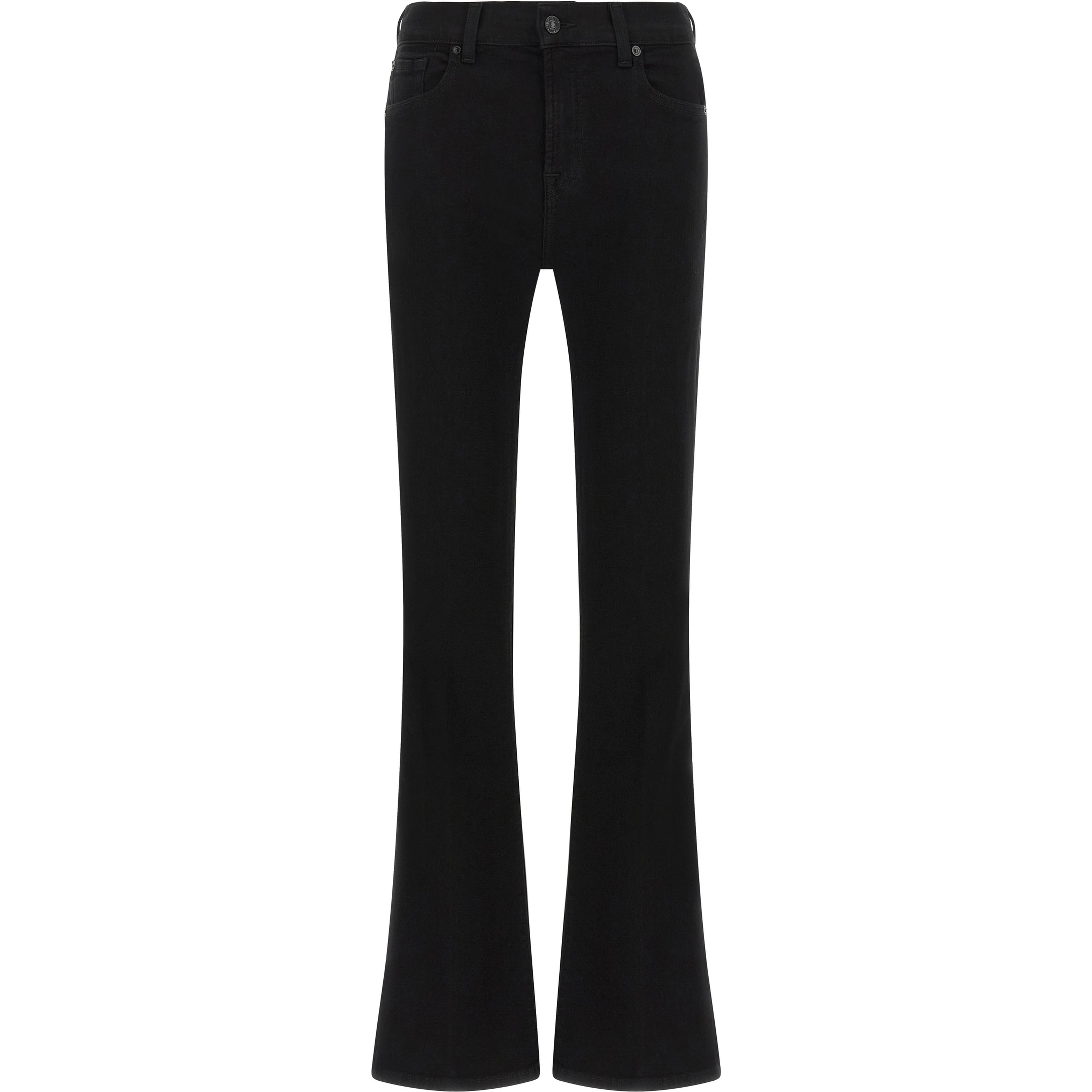 Black Cotton Bootcut Jeans