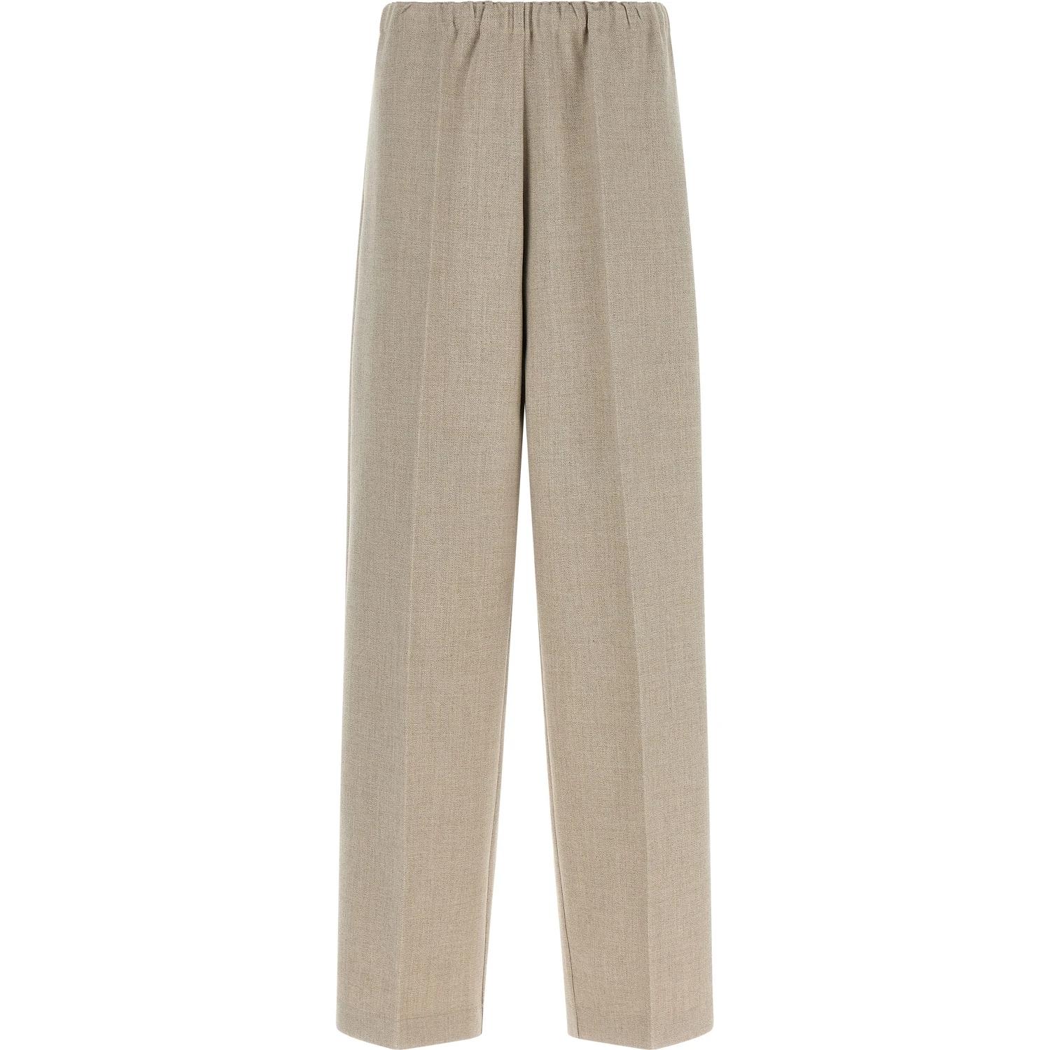 Beige Polyester Casual Pants