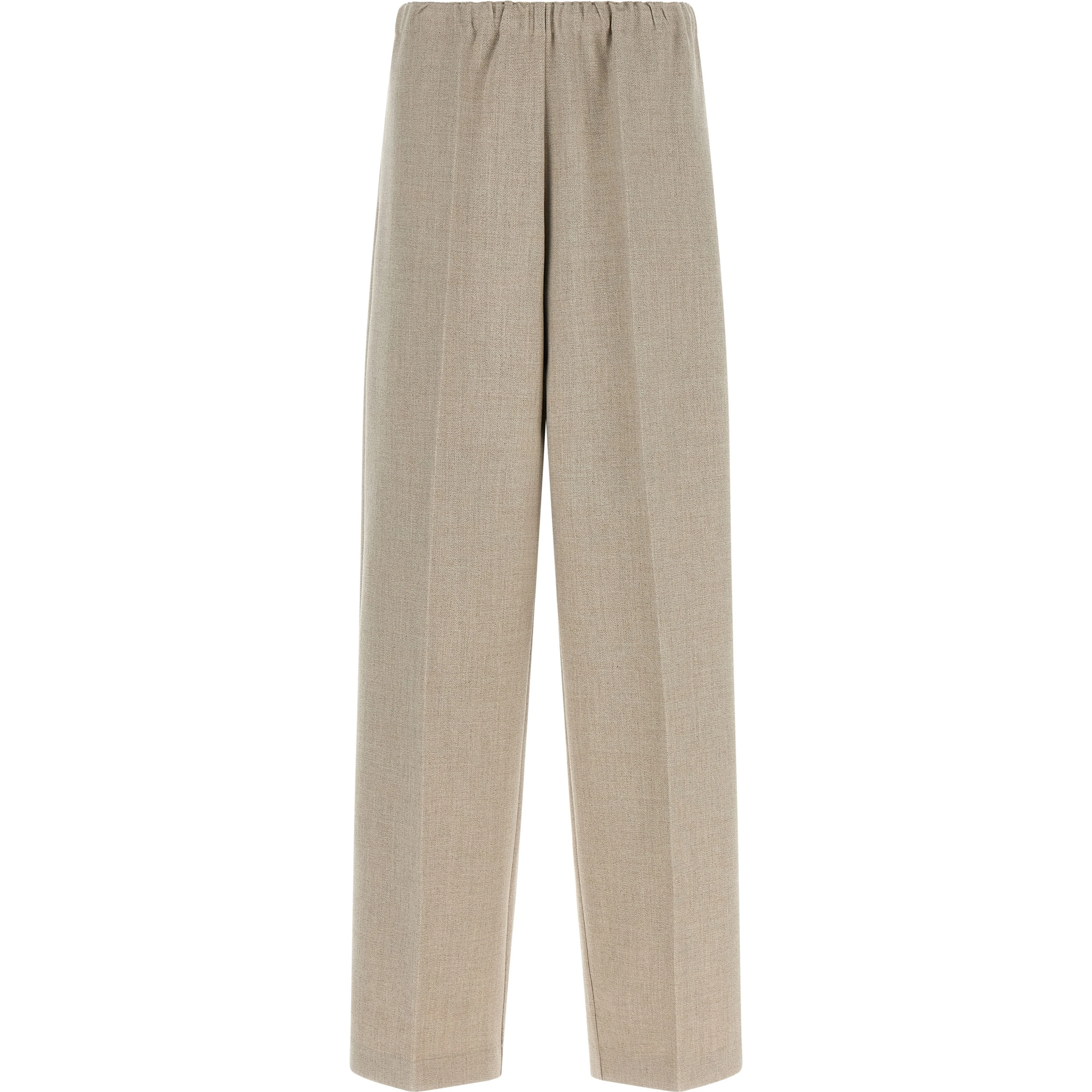 Beige Polyester Casual Pants