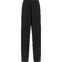 Black Virgin Wool Casual Pants