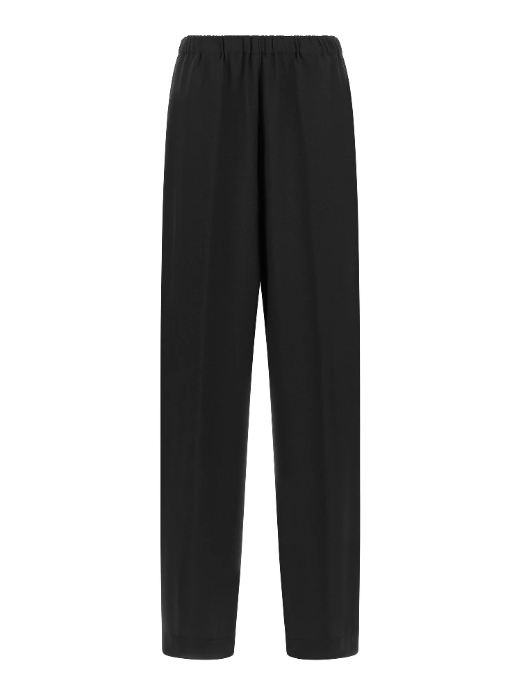 Black Virgin Wool Casual Pants