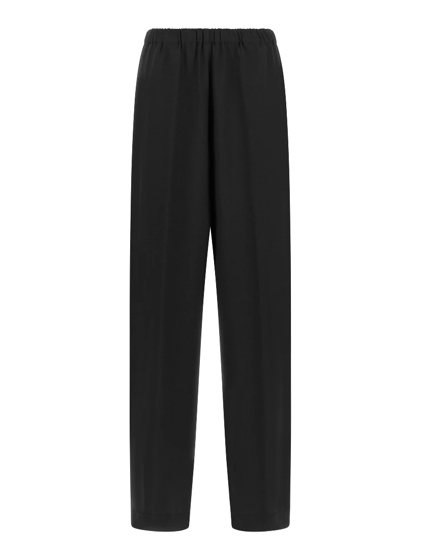 Black Virgin Wool Casual Pants