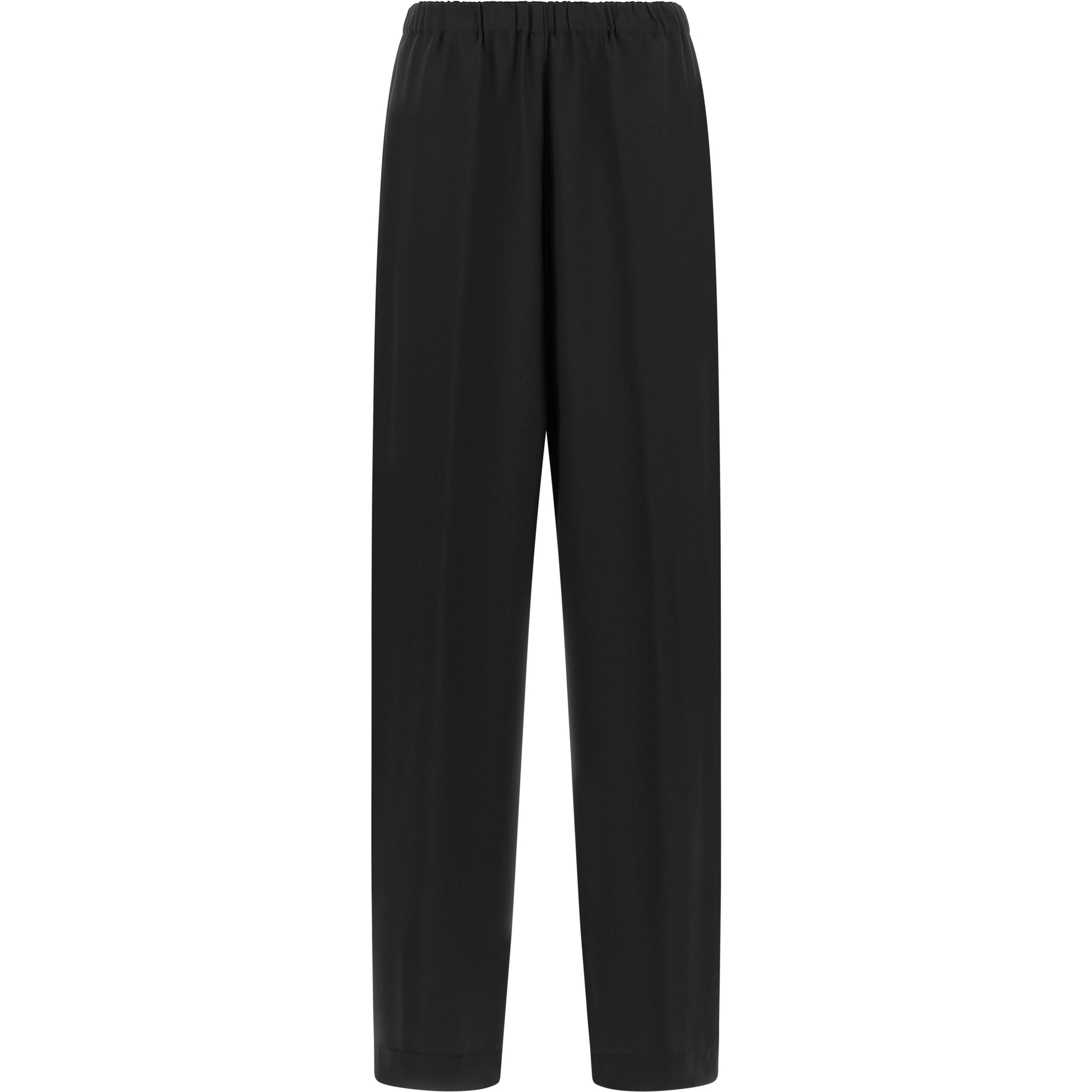 Black Virgin Wool Casual Pants