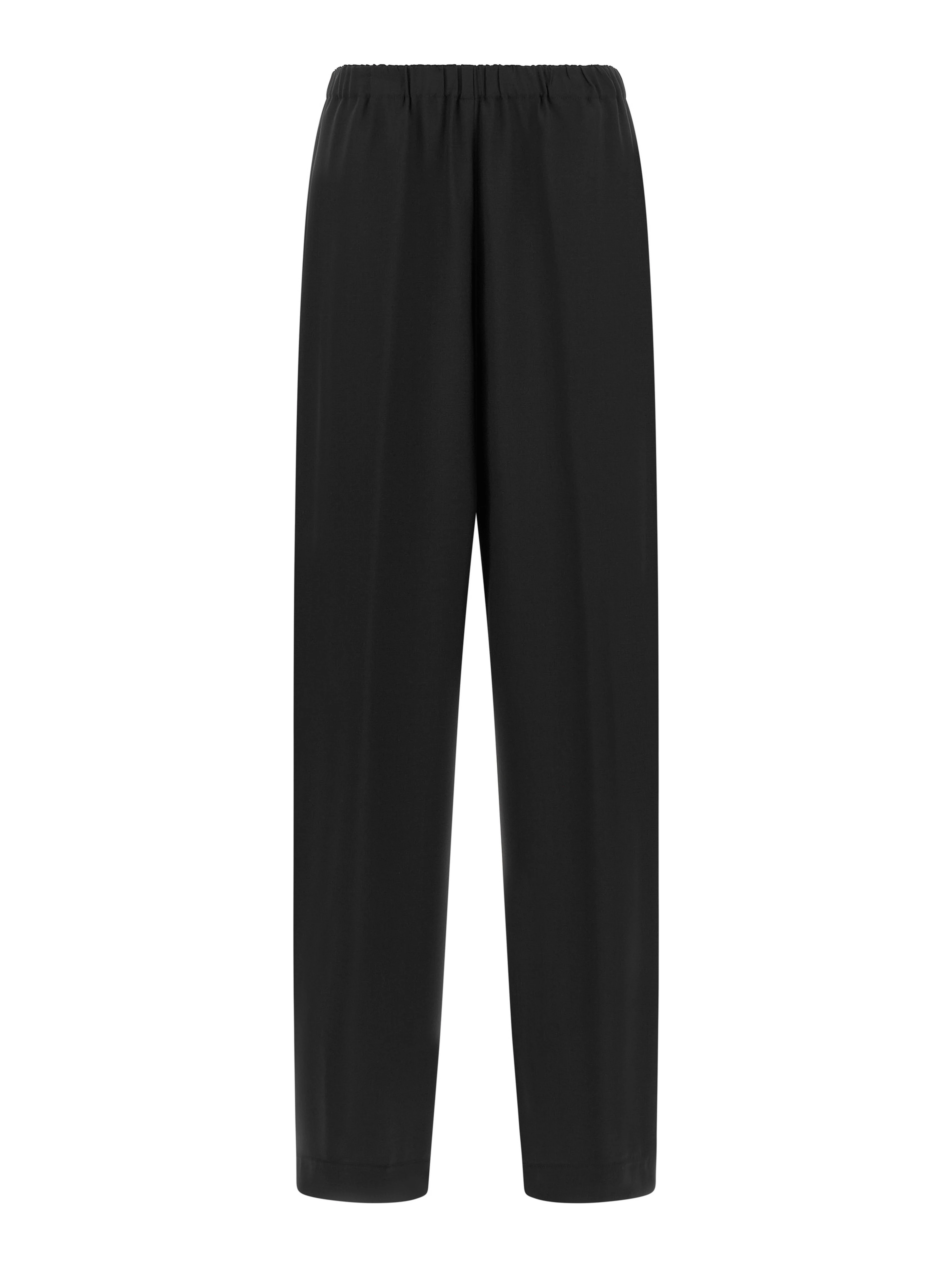 Black Virgin Wool Casual Pants