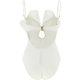White Polyamide One-Piece Swimsuit