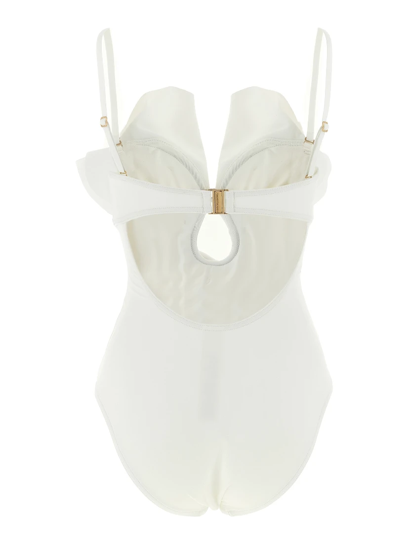 White Polyamide One-Piece Swimsuit