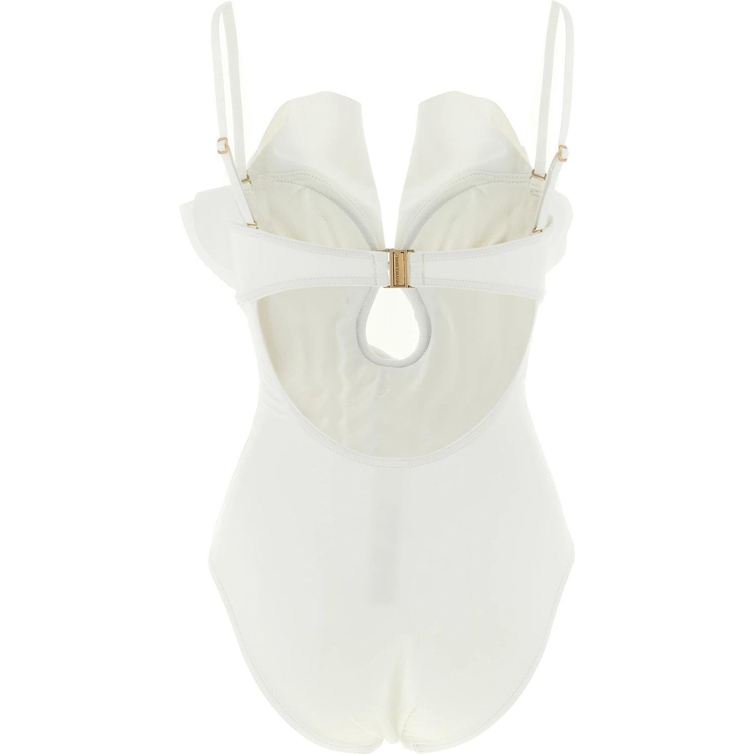 White Polyamide One-Piece Swimsuit