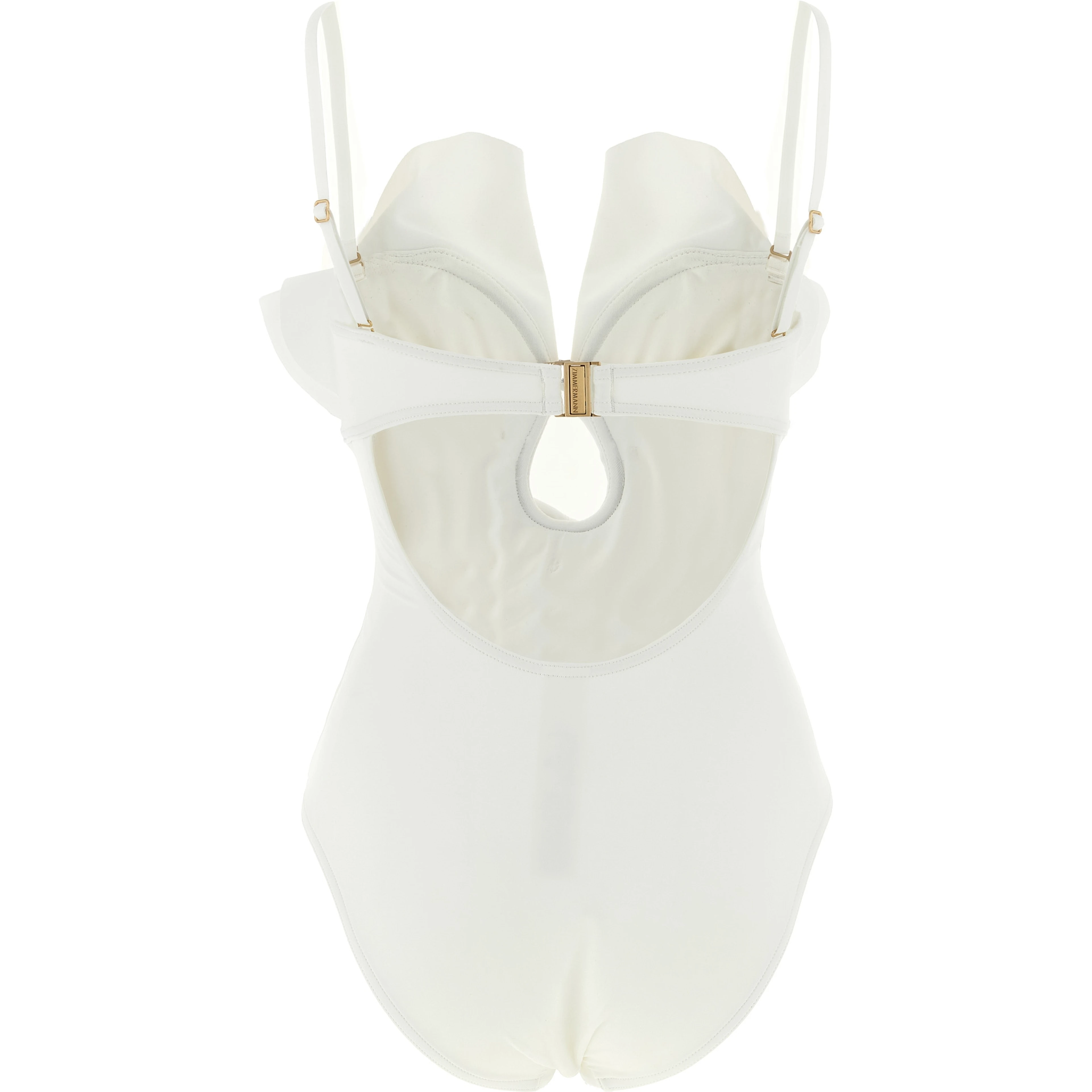 White Polyamide One-Piece Swimsuit