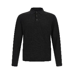Black Virgin Wool Polo Shirt