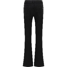Black Cotton Bootcut Jeans
