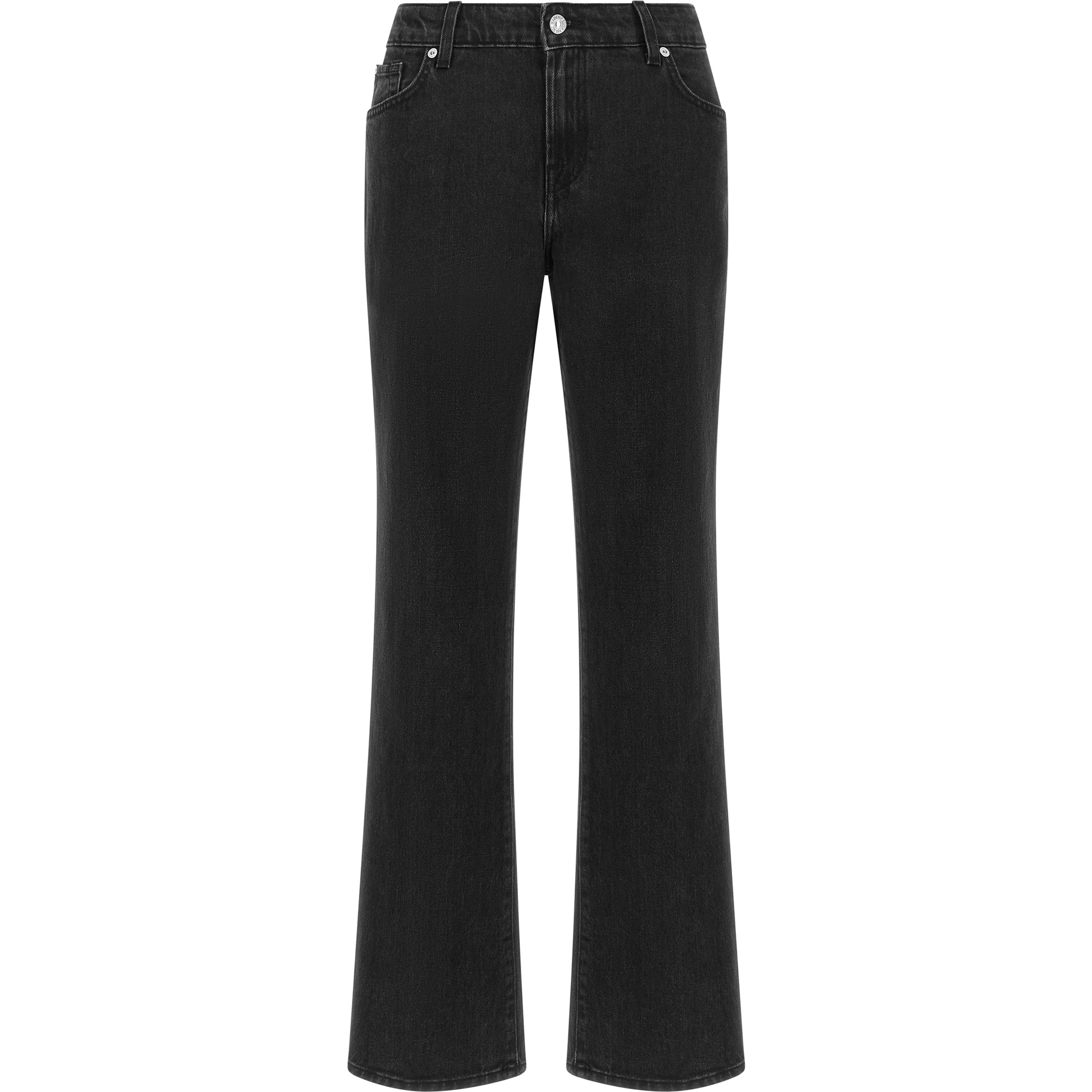 Black Cotton Flared Jeans