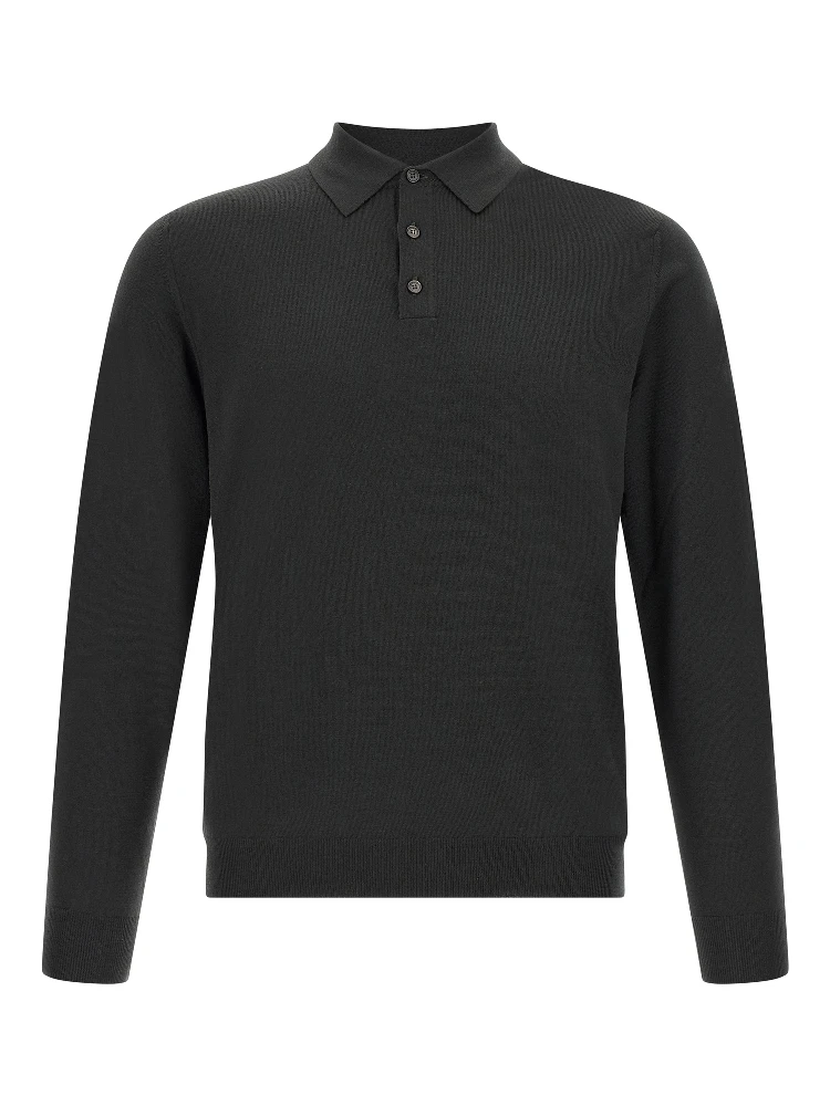 Bicolor Virgin Wool Polo Shirt