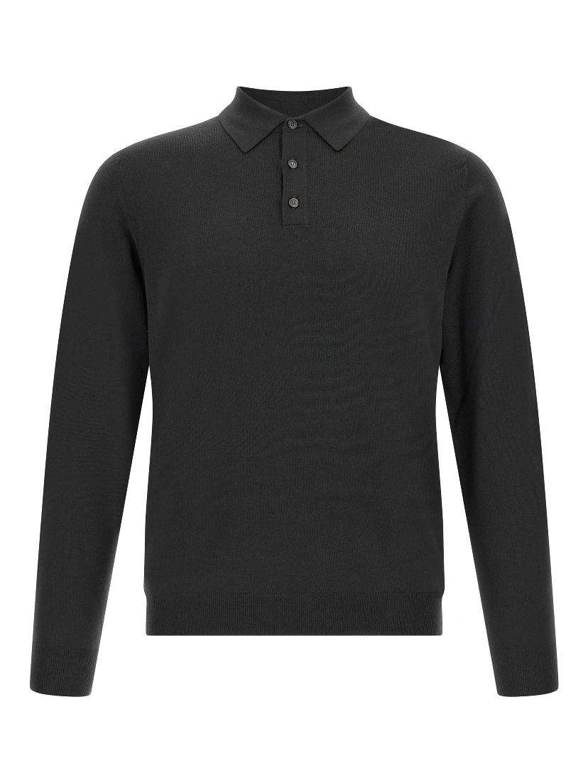 Bicolor Virgin Wool Polo Shirt