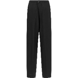 Black Virgin Wool Casual Pants