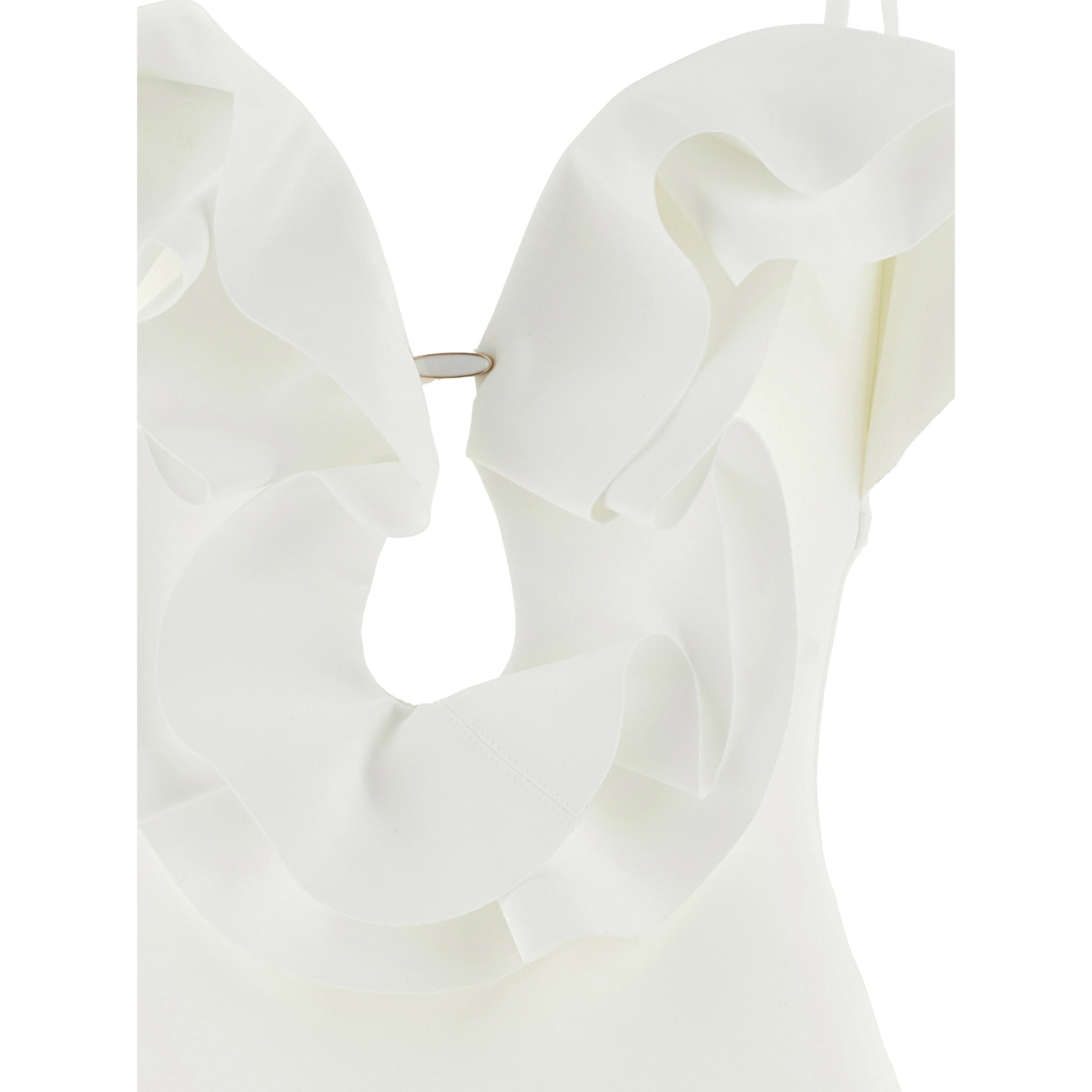 White Polyamide One-Piece Swimsuit