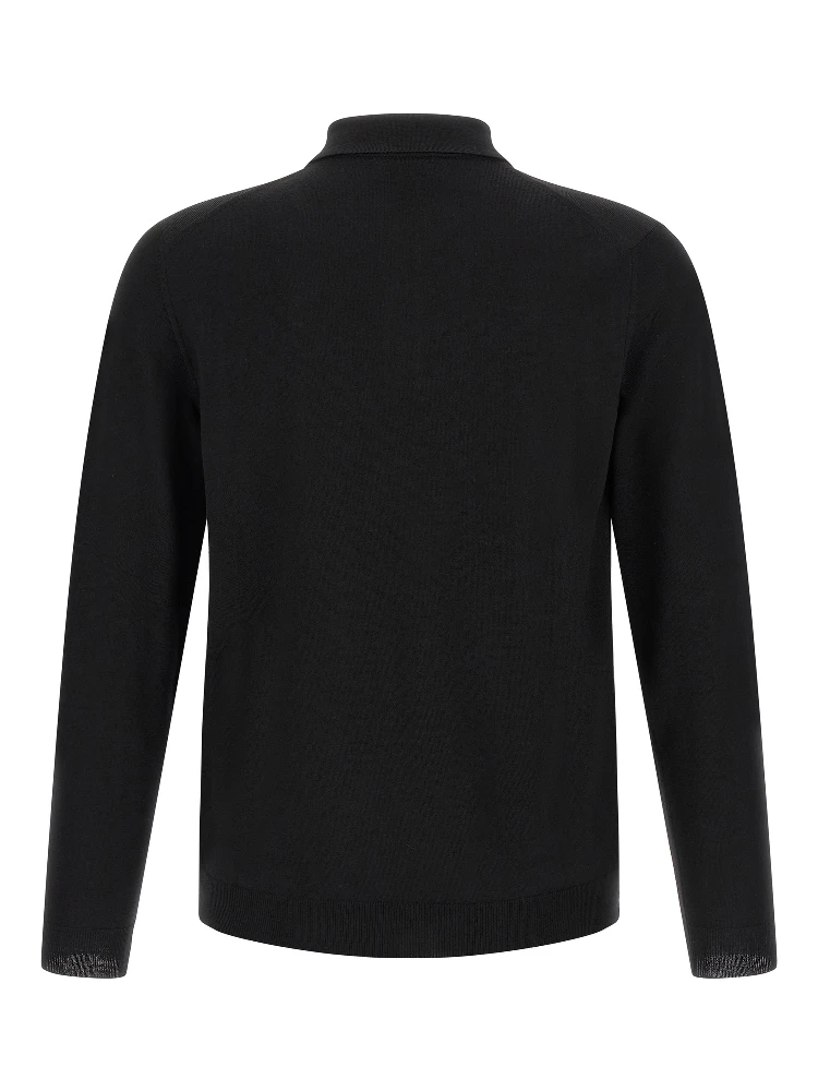 Black Virgin Wool Polo Shirt alternative