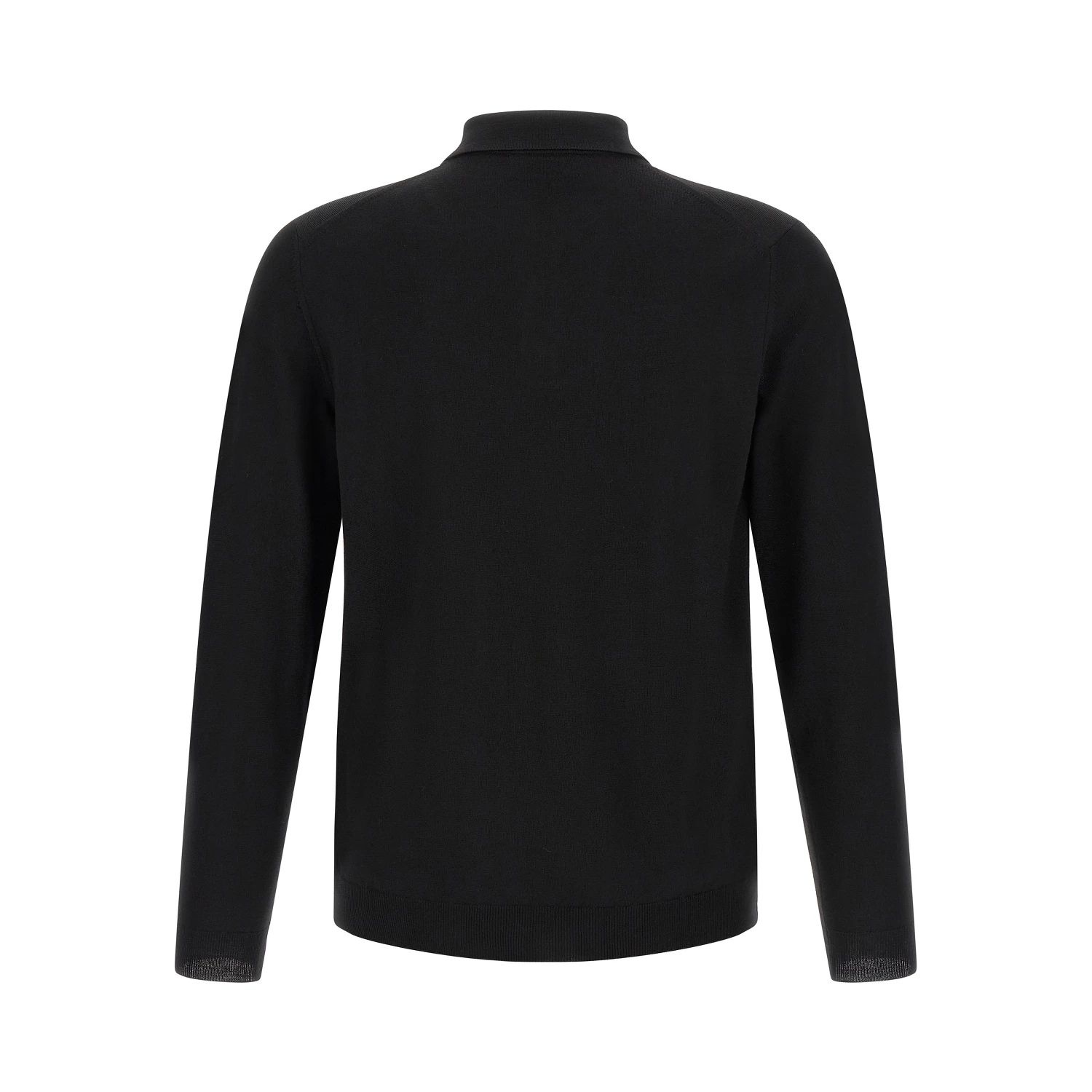 Black Virgin Wool Polo Shirt