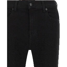 Black Cotton Bootcut Jeans