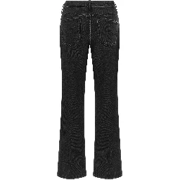 Black Cotton Flared Jeans