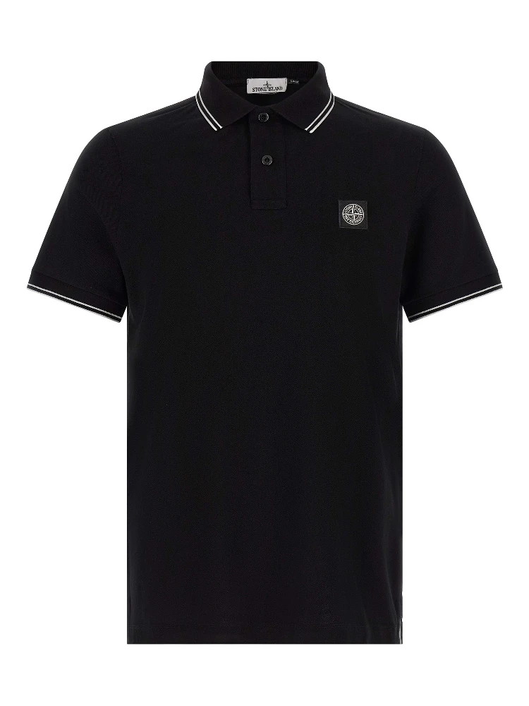 Black Cotton Polo Shirt