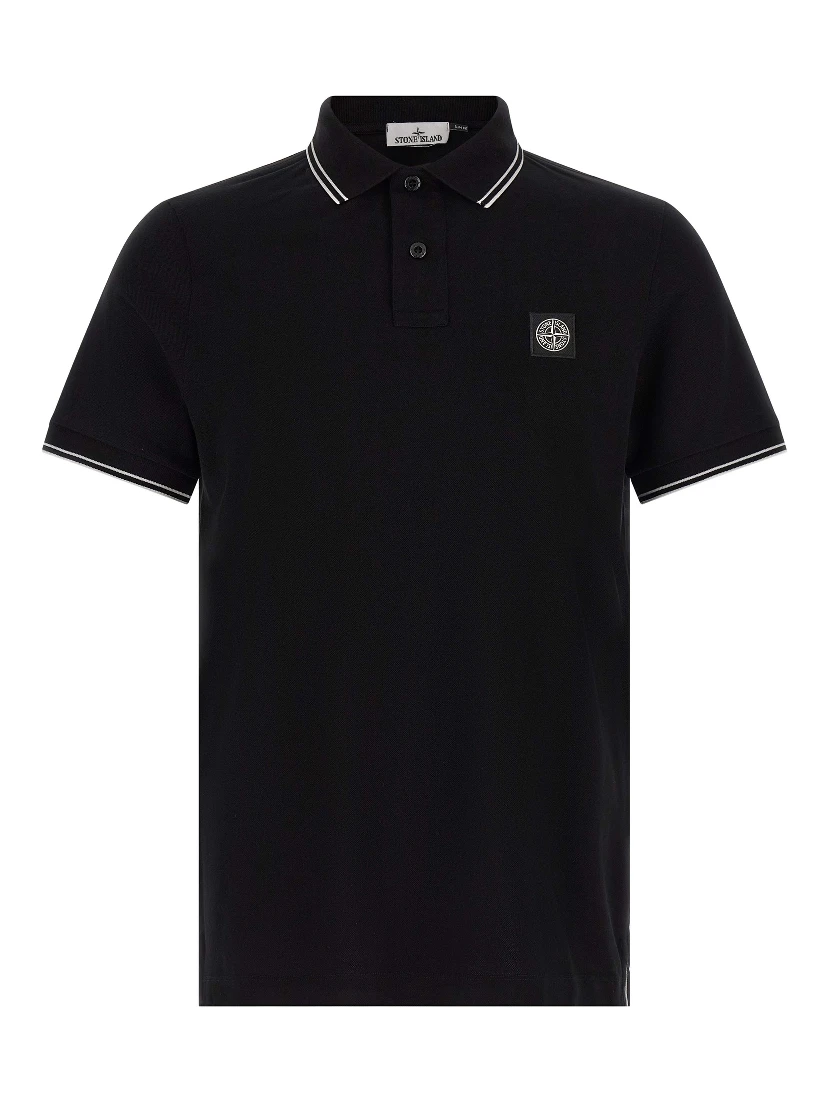 Black Cotton Polo Shirt