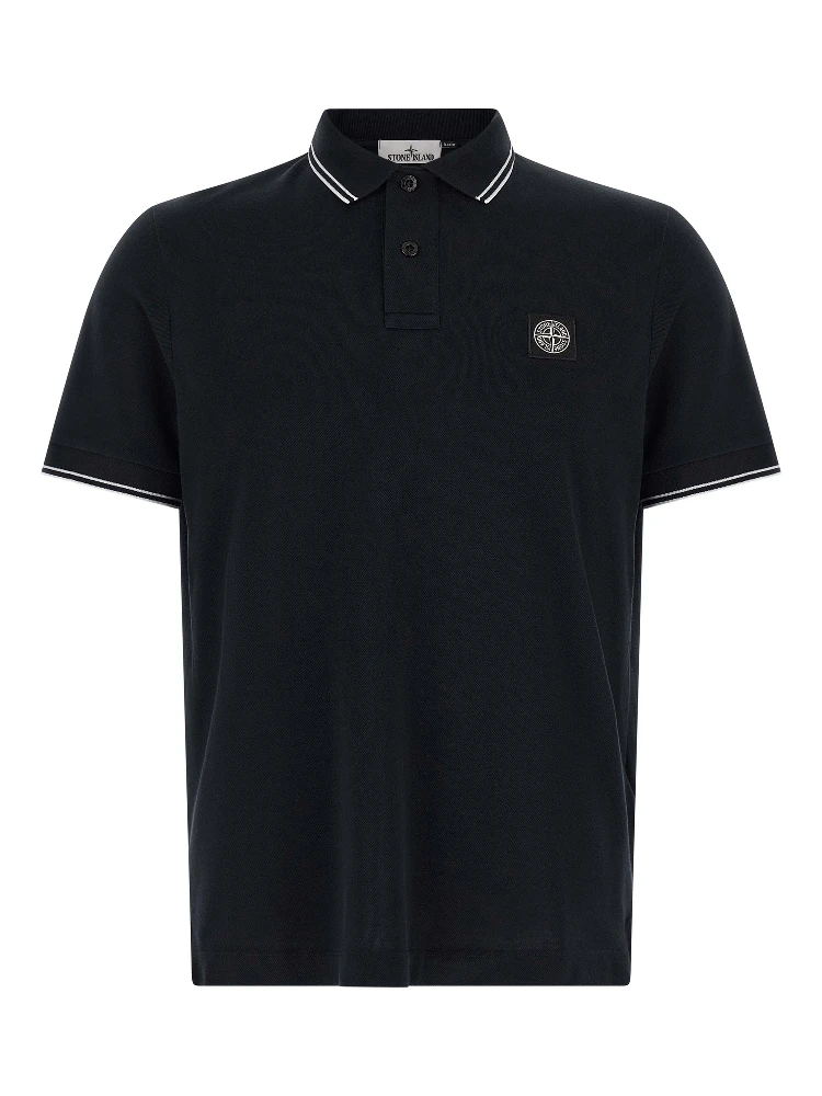 Blue Cotton Polo Shirt