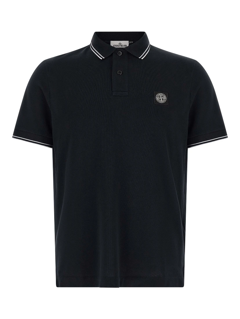 Blue Cotton Polo Shirt