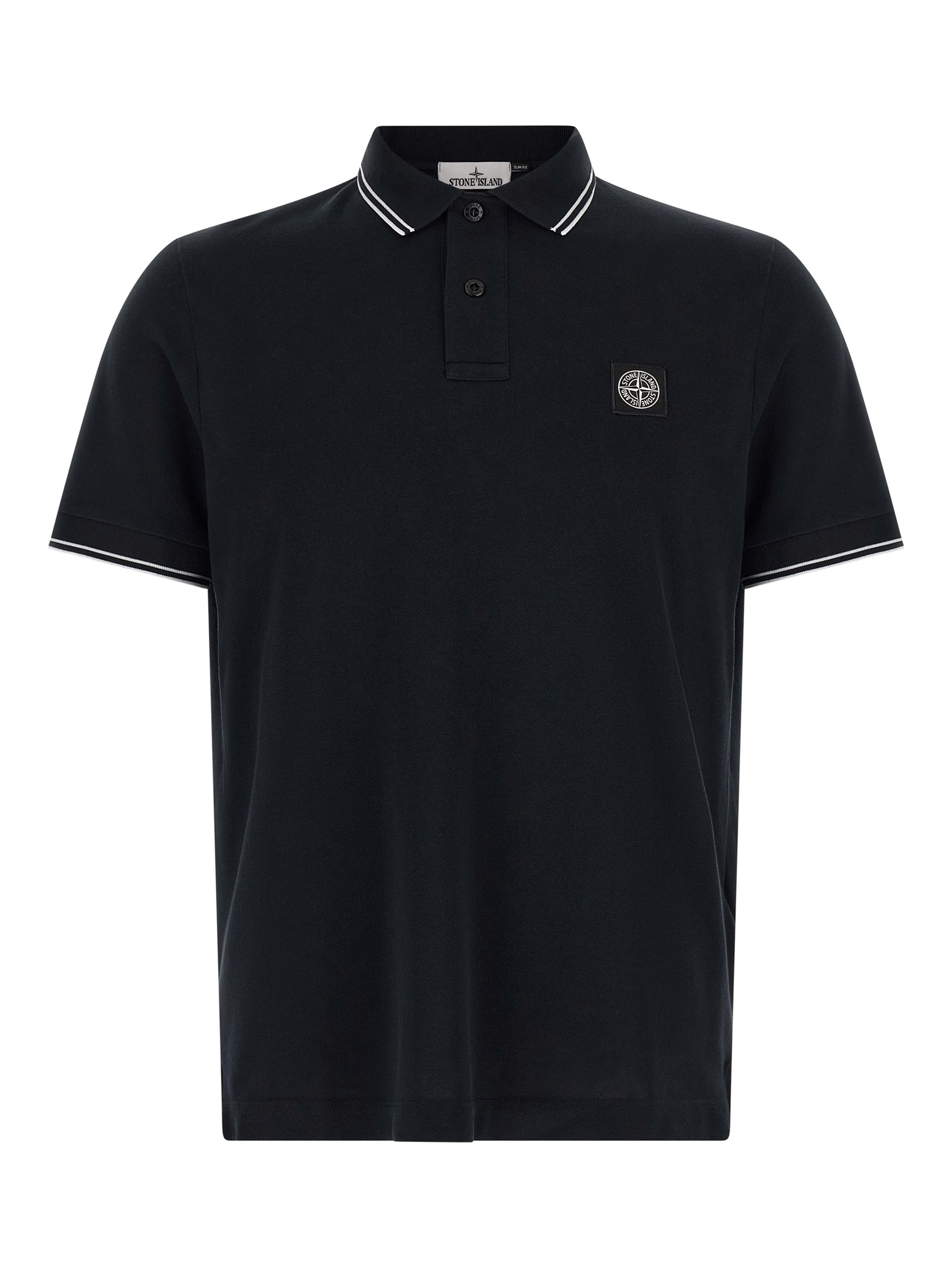 Blue Cotton Polo Shirt
