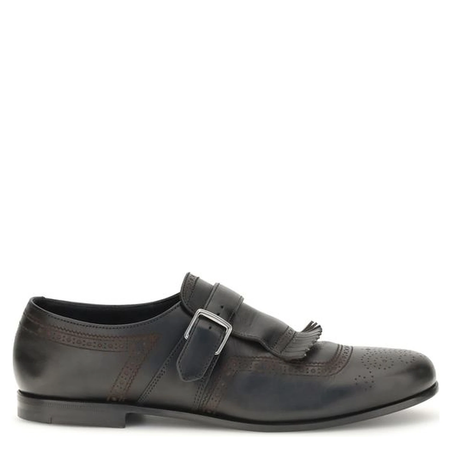 Black Calf Leather Bos Taurus Slip-On Loafers