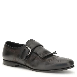 Black Calf Leather Bos Taurus Slip-On Loafers