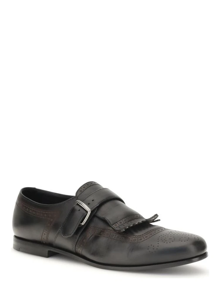 Black Calf Leather Bos Taurus Slip-On Loafers alternative