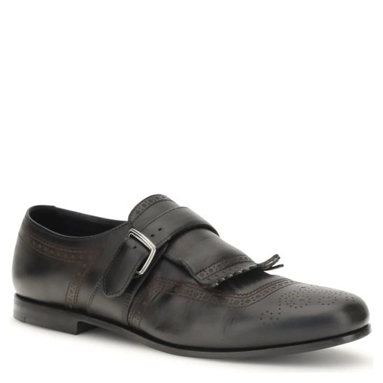 Black Calf Leather Bos Taurus Slip-On Loafers