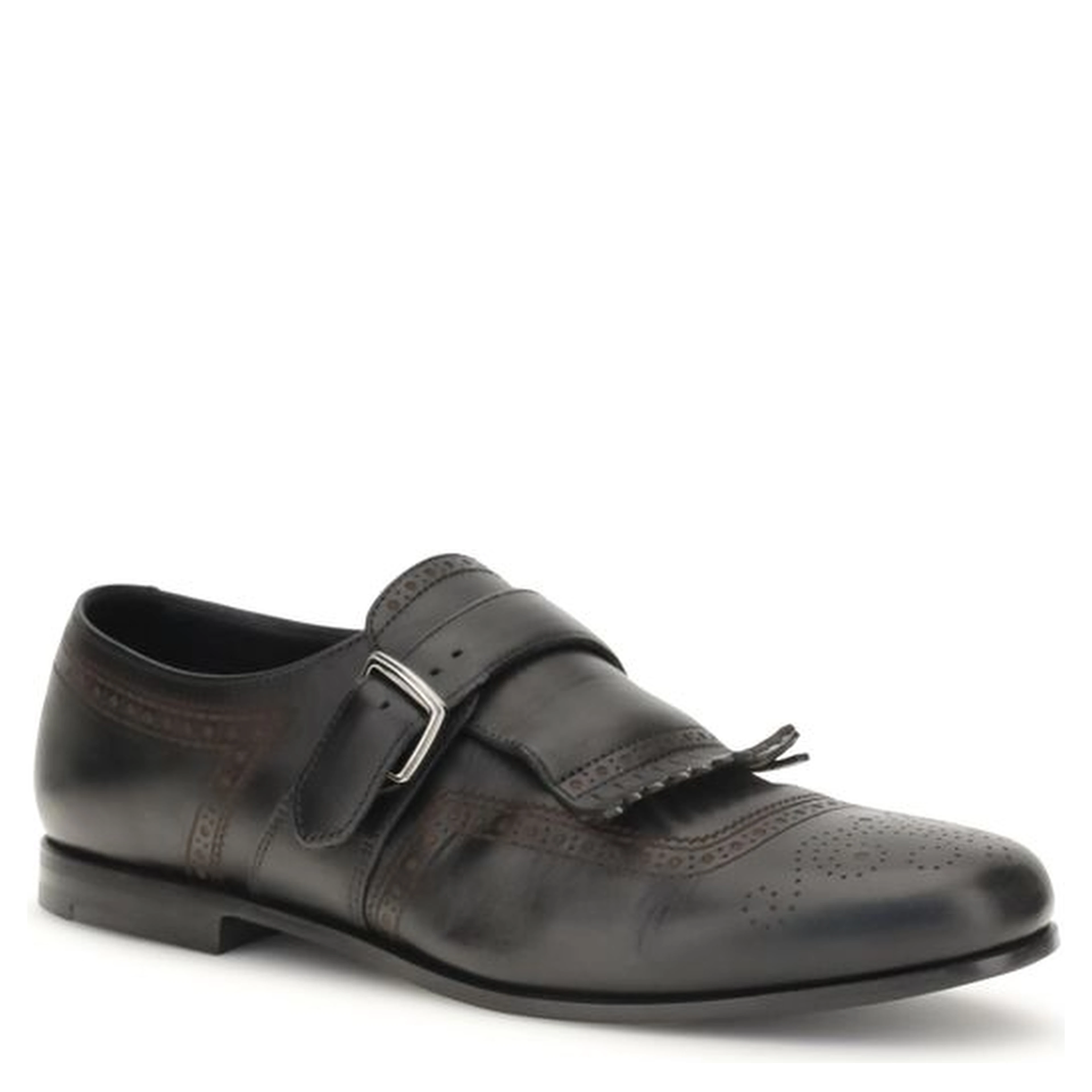 Black Calf Leather Bos Taurus Slip-On Loafers