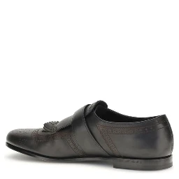 Black Calf Leather Bos Taurus Slip-On Loafers
