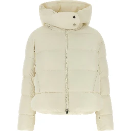 Beige Polyamide Full-Length Jacket