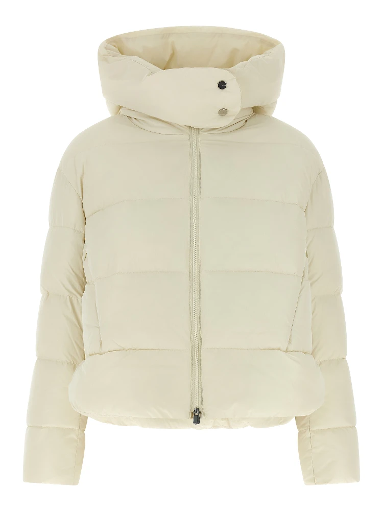 Beige Polyamide Full-Length Jacket