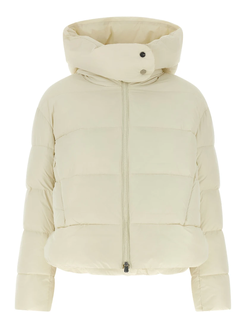 Beige Polyamide Full-Length Jacket