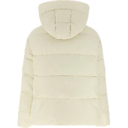 Beige Polyamide Full-Length Jacket
