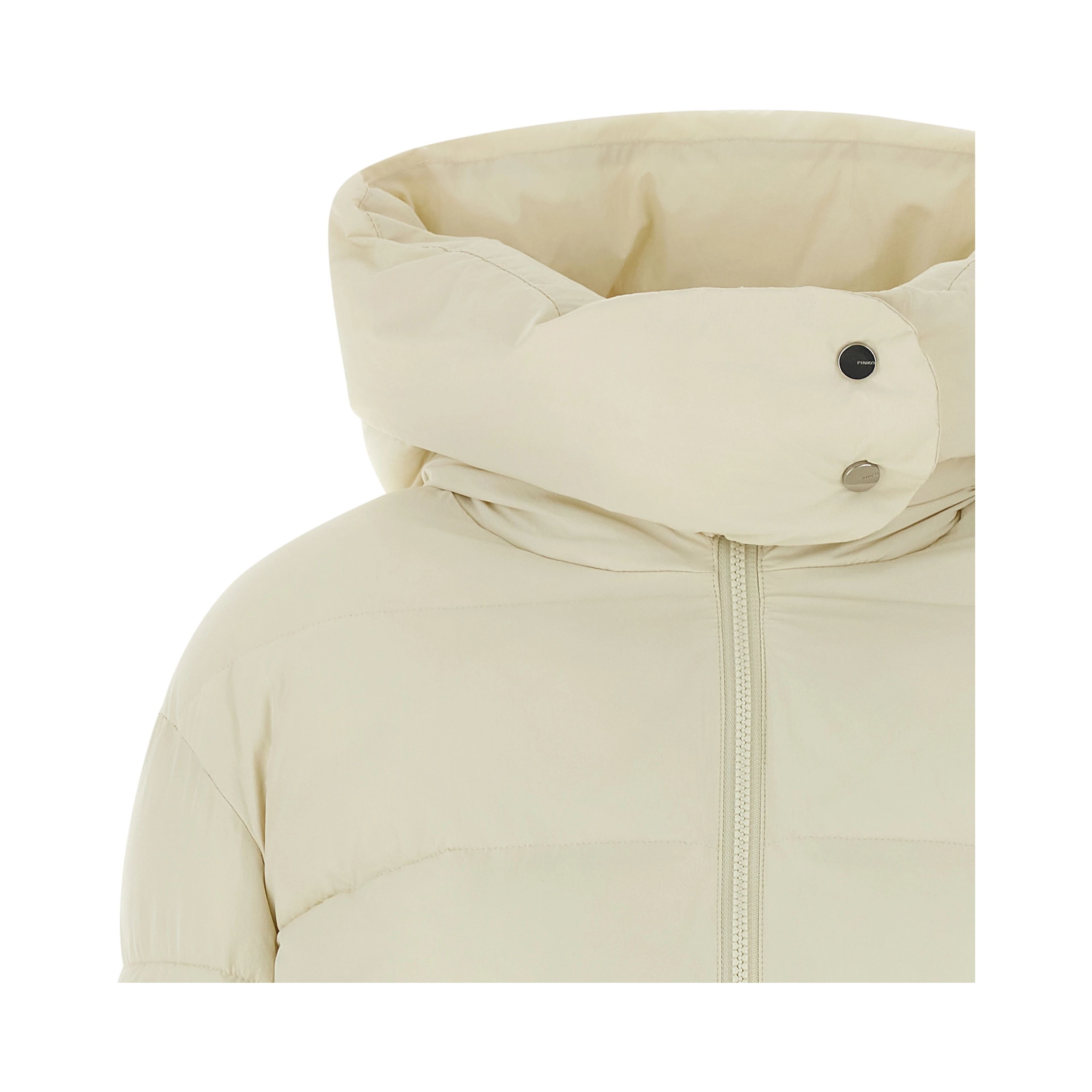 Beige Polyamide Full-Length Jacket