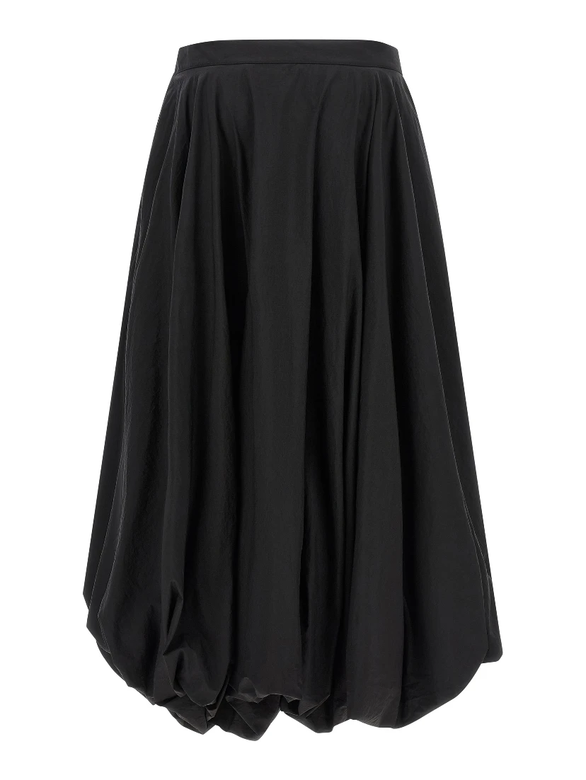 Black Polyamide Mini Skirt