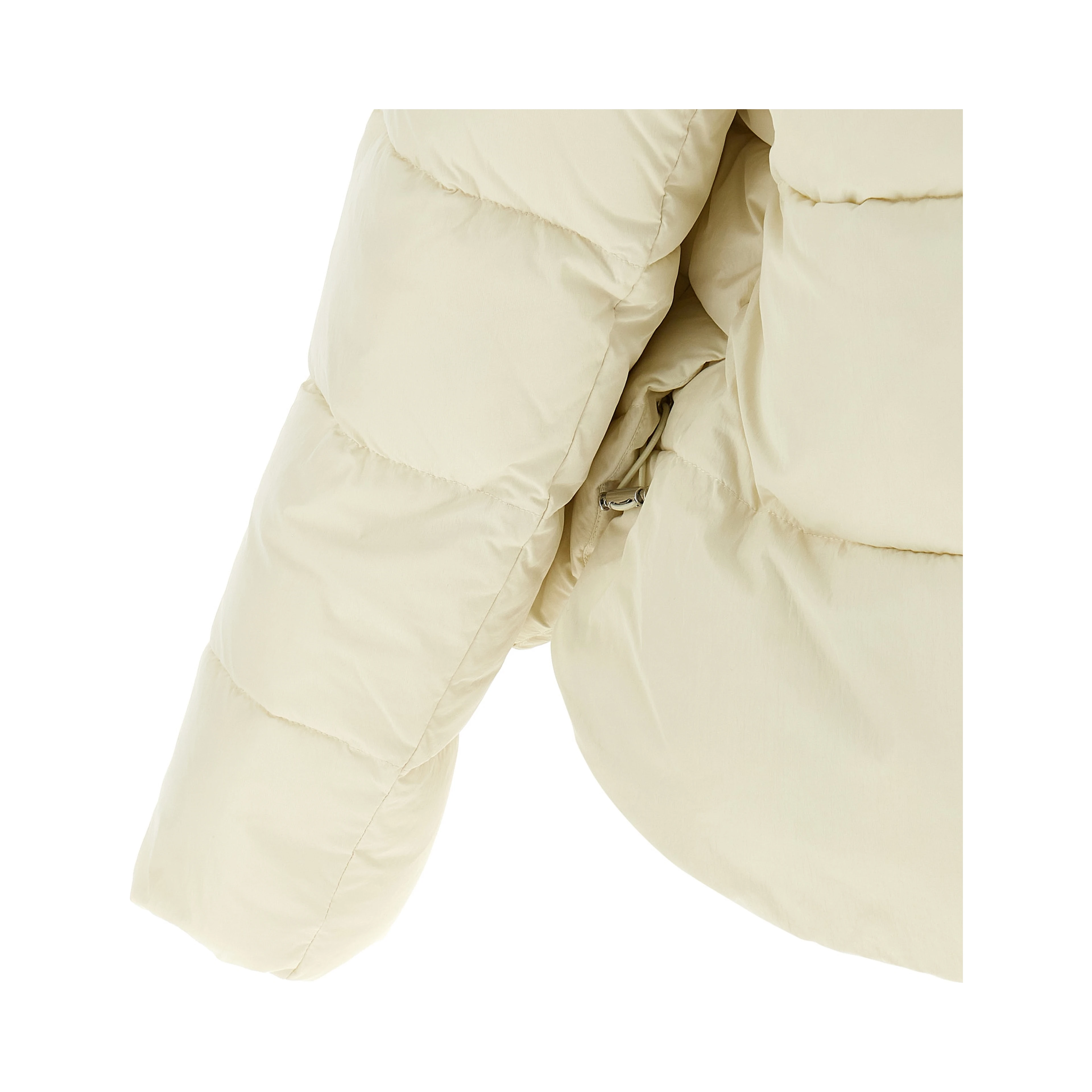 Beige Polyamide Full-Length Jacket