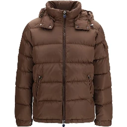 Brown Polyamide Full-Length Jacket