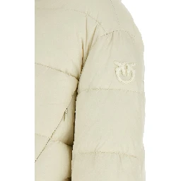 Beige Polyamide Full-Length Jacket