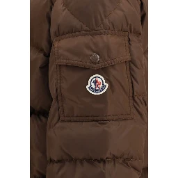 Brown Polyamide Full-Length Jacket