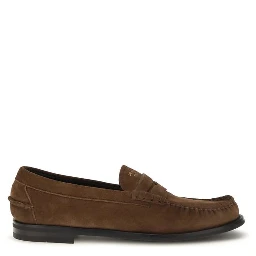 Brown Suede Leather Slip-On Loafers