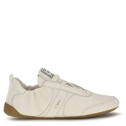 Beige Fabric Athletic Sneakers