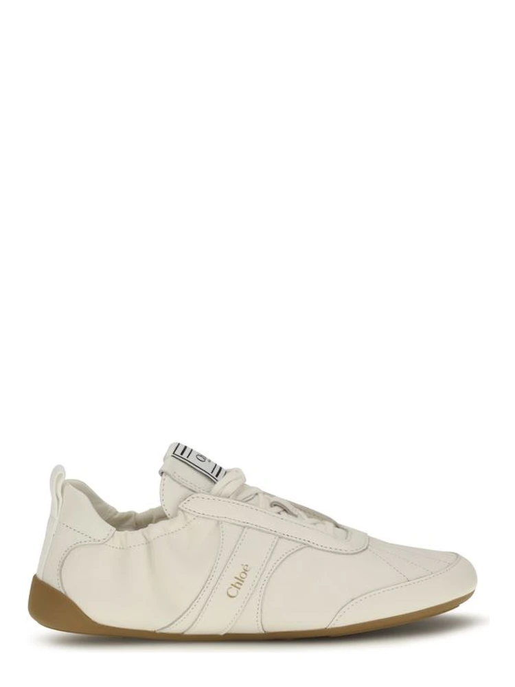 Beige Fabric Athletic Sneakers