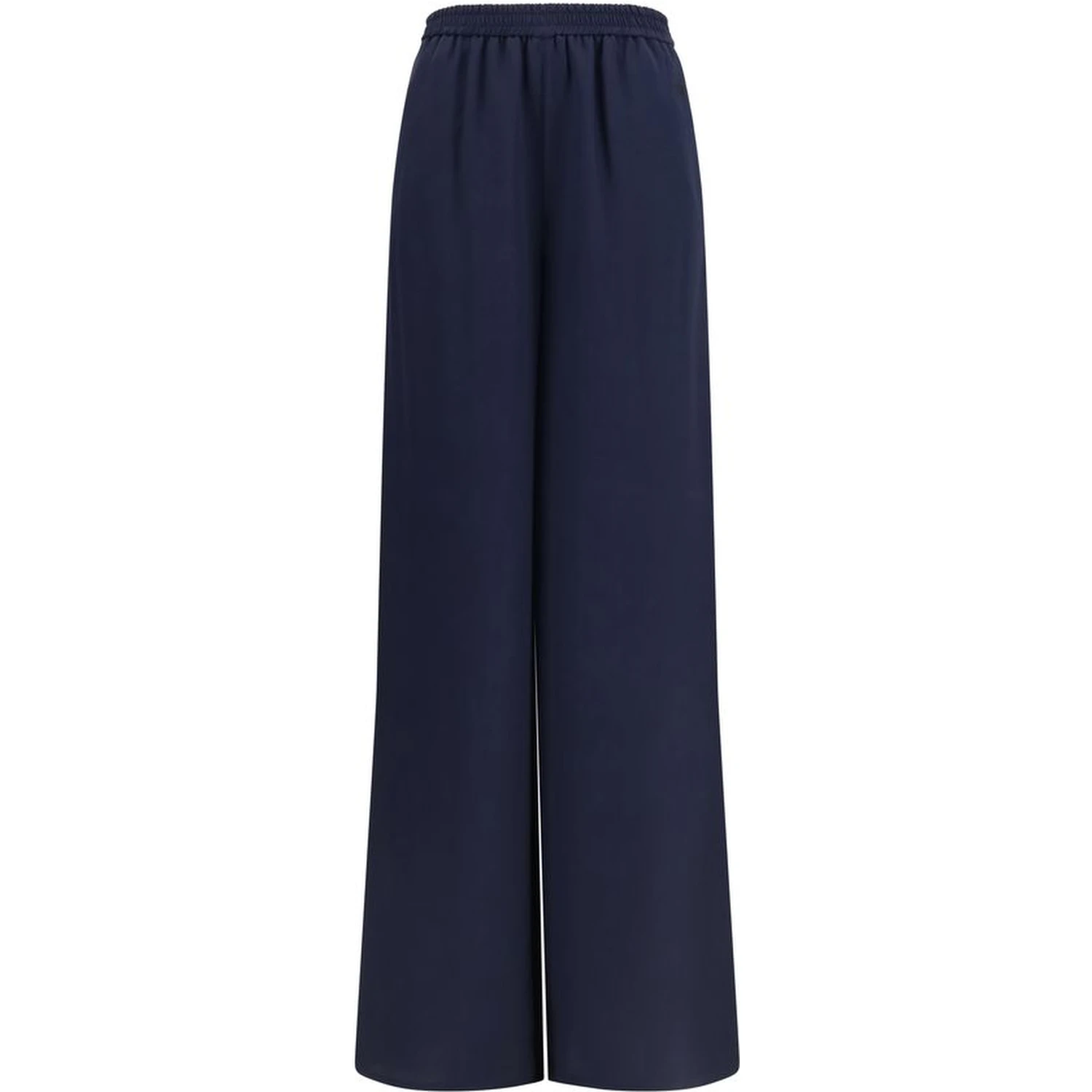 Blue Silk Casual Pants