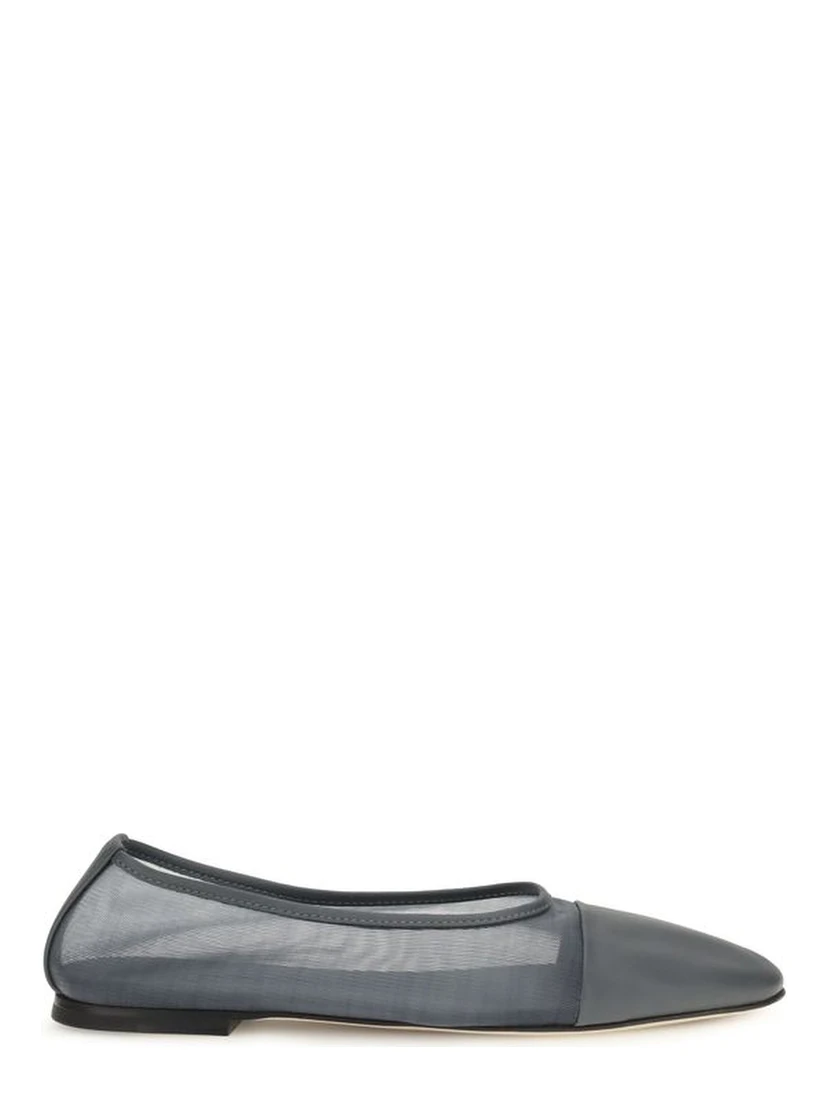 Gray Calf Leather Bos Taurus Ballet Flats