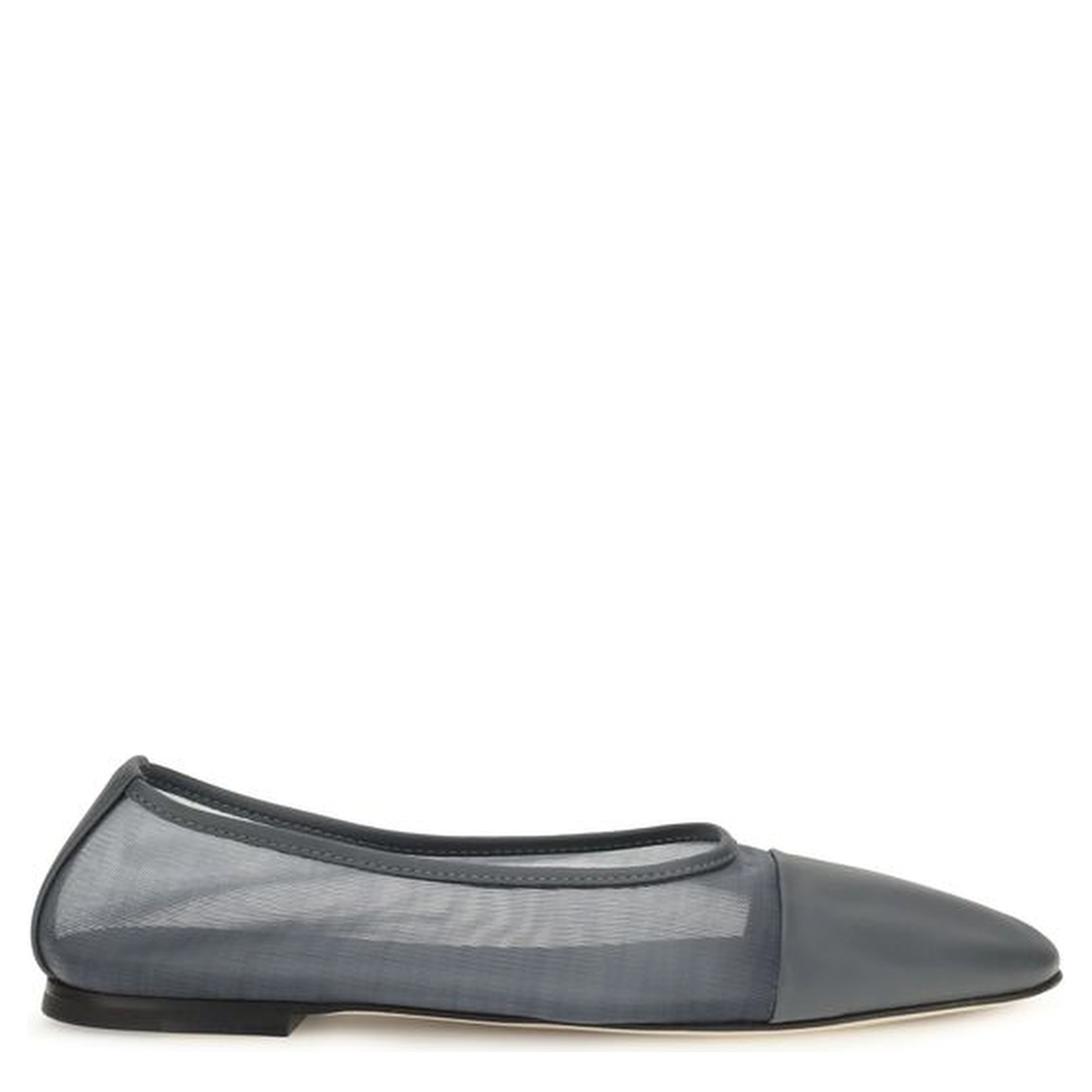 Gray Calf Leather Bos Taurus Ballet Flats